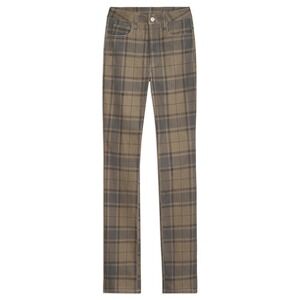 WEWOREWHAT THE ICON JEAN IN COOL PLAID Sz 28 Green Grey High Waist Academia Chic